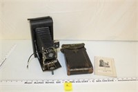 Kodak Folding Camera w/booklet & Leather Case