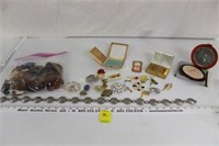 Antique Brooches, Compacts, Hair Combs, Belt Etc