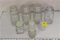8 Jars w/lids, 3 Planters