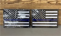 Lot of (2) 12x16 Tin Signs *Support Our Cops*