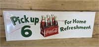 6 Pack Coca-Cola Embossed Metal Sign