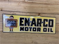 Embossed "Enarco Motor Oil" Metal Sign
