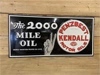 Embossed Metal "Penzbest Motor Oils" Sign