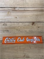 "Country Club Ginger Ale" embossed Metal Sign