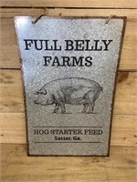 "Full Belly Farms" tin sign