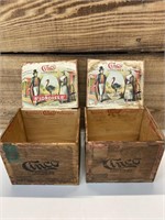 Lot of (2) Old Wooden Cigar Boxes