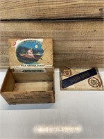 (1) Wooden Cigar Box & a Top