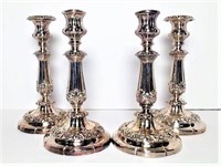 Silver Plated Ornate Candlesticks- Lot of 4