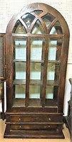 Cathedral Style Distressed Display Cabinet