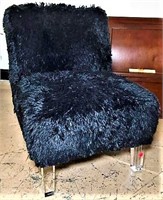 Shag Fur Chair with Acrylic Legs