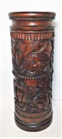 Solid Wood Heavily Carved Umbrella Stand