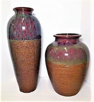 Highly Glazed Floor Vases- Lot of 2