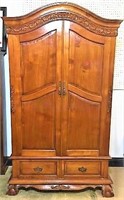 Rustic Armoire with Key, 2 Lower Drawers