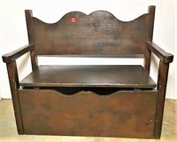Wooden Child's Bench with Toy Storage