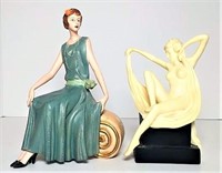 Lounging Female Figurines- lot of 2