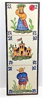 Hand Painted Dutch Tiles in Frame