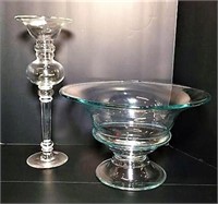 Large Footed Centerpiece Bowl & Glass Pedestal
