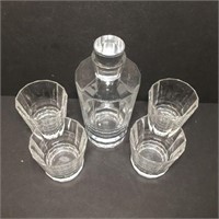 Crystal Decanter with 4 High Balls