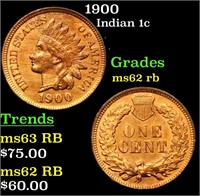 1900 Indian Cent 1c Grades Select Unc RB