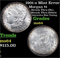 1901-o Mint Error Morgan Dollar $1 Grades Choice U