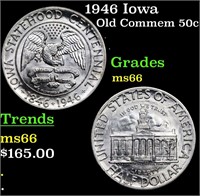 1946 Iowa Old Commem Half Dollar 50c Grades GEM+ U