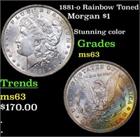 1881-o Rainbow Toned Morgan Dollar $1 Grades Selec