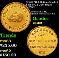 (1863) PH.J. Seiters Market F-NY-630-BQ-1b, Brass