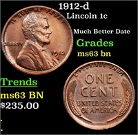 1912-d Lincoln Cent 1c Grades Select Unc BN