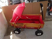 Radio Flyer wagon w/ all terrain tires & umbrella