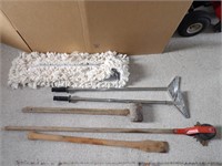 5pc hand tools: sledge, edger, axe handle,