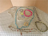 Assortment of costume jewelry necklaces