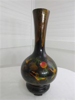 Vintage Black Asian Crane Vase