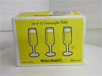 Set of 12 World Market Champagne Flutes