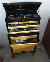 Stanley Tool Box with contents. Rolling Chest.