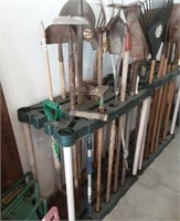Rack of hand tools.