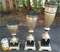 3 urnes porte-chandelle décoratives en polyrésine