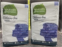 2 packs seventh generation chlorine-free pads -