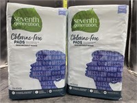 2 packs seventh generation chlorine-free pads -