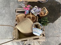 Pallet w/Baskets, Antique-Vintage Childs Stroller