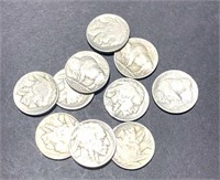10 1936 Buffalo Nickels