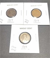 Lot of 3 1909-P Wheat Cents
