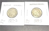 1927-s & 1928-S Buffalo Nickels