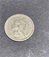 1865 Civil War Era 3 Cent Piece