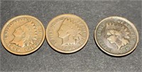 1894,1895,1899 Indian Head Cents