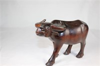 Carved Wood Buffalo Statue