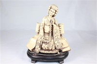 Taiwan ROC  Carved Resin Geisha Girl Figure