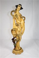 Vintage Resin Oriental Woman Figurine - TALL