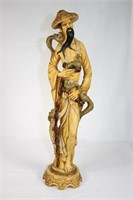 Vintage Resin Oriental Man Figurine - TAll