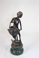 Bronze Sculpture -Boy with Water Basket /fountain?