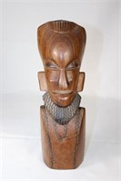 Wood Carved African Man's Head